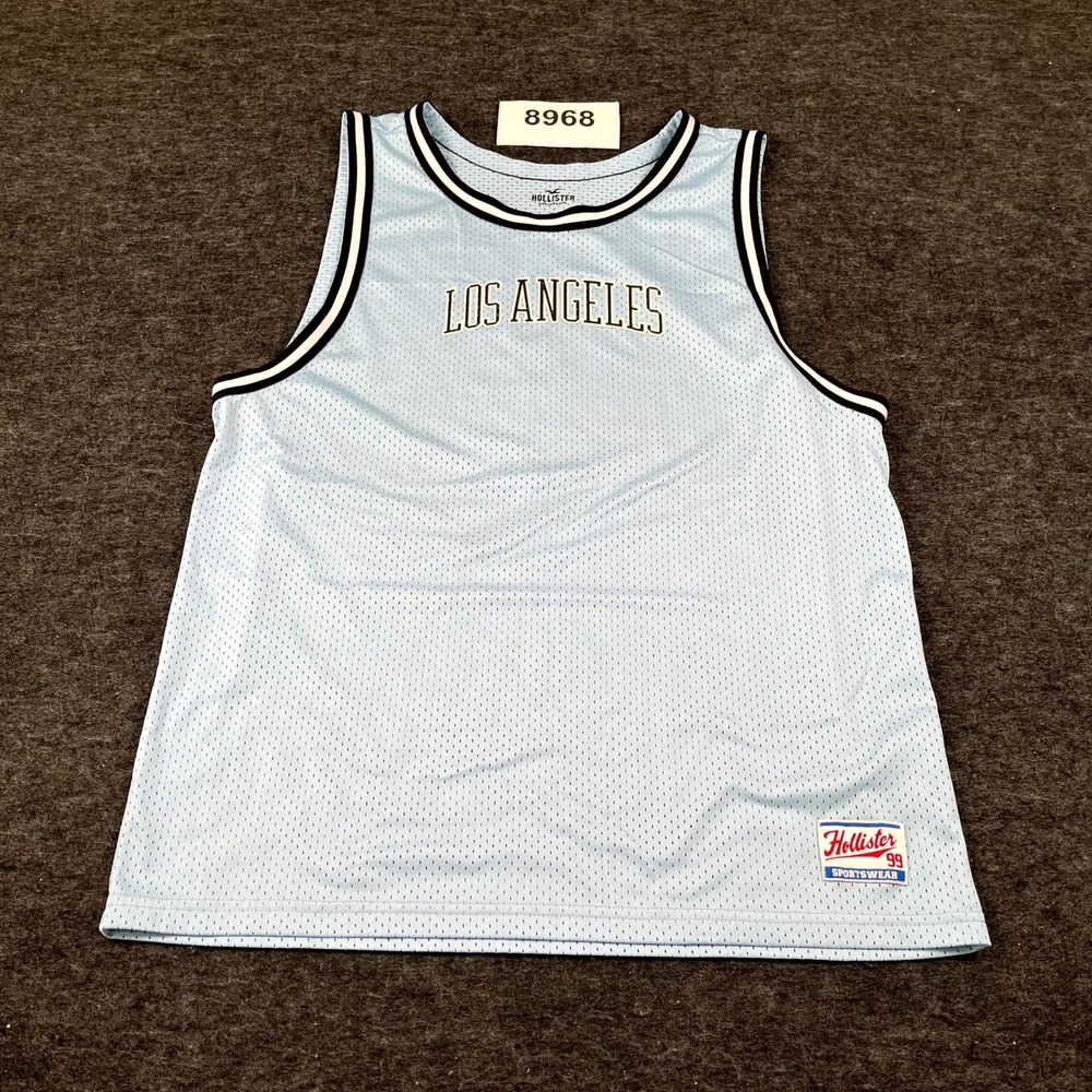 Los Angeles LAKERS Basketball Jersey Mens Medium Blue Mesh Hollister Sports
